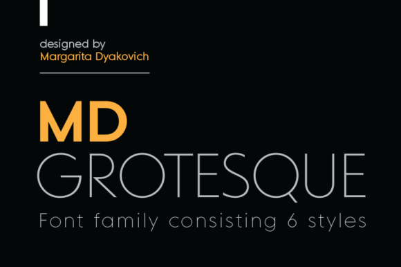 Пример шрифта MD Grotesque Thin